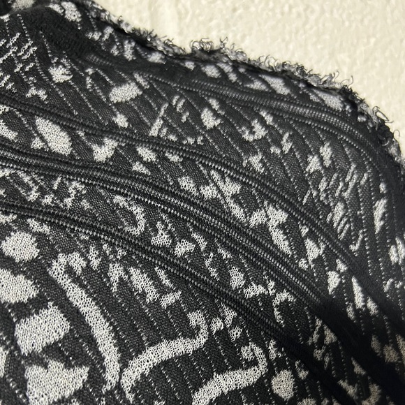 Free People Black Silver Boho Fringe Open Front Cardigan Kimono XS/S Oversized - Picture 13 of 13